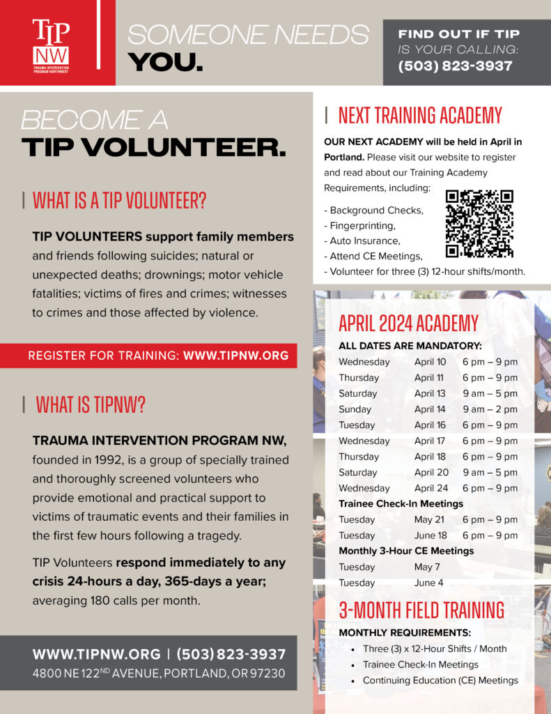 TIP Training - Adult Volunteer - April 2024
